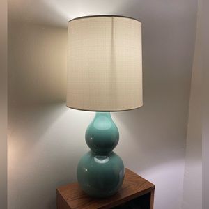 Teal Glass Lap For Nightstand